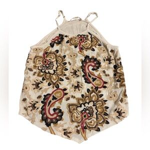 Idyllwind XS Embroidered Halter Neck Top - Cream and Black